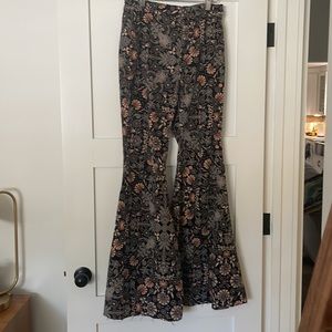 Free People Just Float On printed corduroy pants NWOT